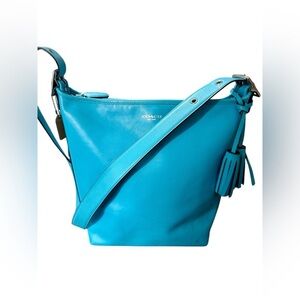 Coach Legacy Turquoise Leather Shoulder Crossbody Bag